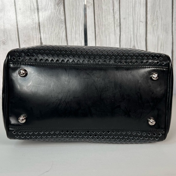 My Flat in London Brighton Alexia Satchel Black Leather Rhinestone - Picture 7 of 16